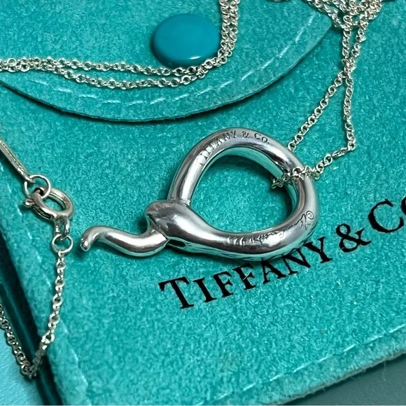 Tiffany & Co Elsa Peretti Snake Pendant Necklace Sterling Silver w/ Box & Pouch - Picture 15 of 16